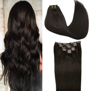 Human Hair Extensions Clip In Dark Brown Remy Straight Thick 120g Real Natural Hair Extensions 18 Inch Human Hair Extensions Clip In Dark Brown Remy Straight Thick 120g Real Natural Hair Extensions 18 Inch