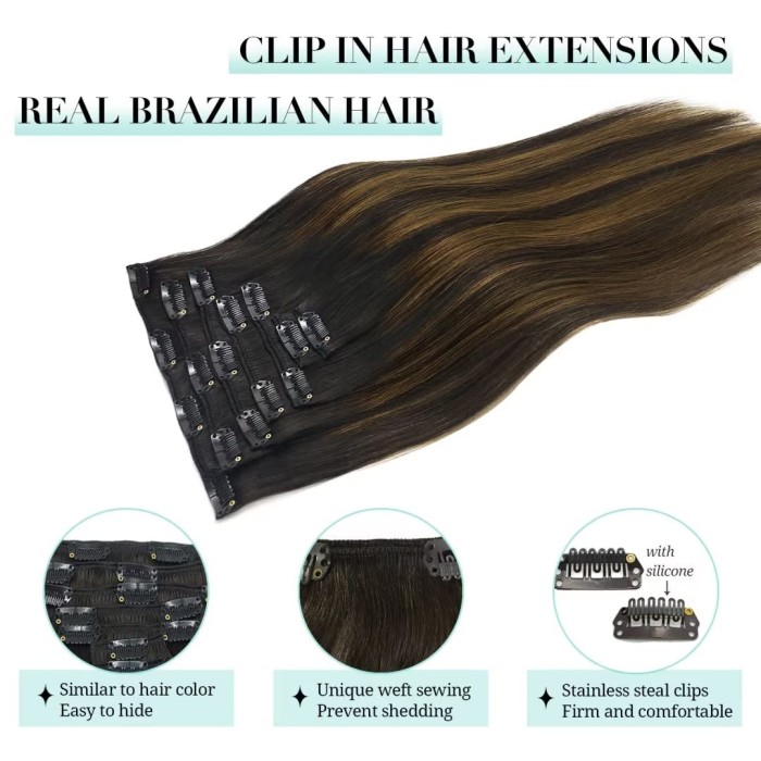Chestnut Brown Clip in Hair Extensions Human Hair Extensions Chestnut Brown Clip in Hair Extensions Human Hair Extensions
