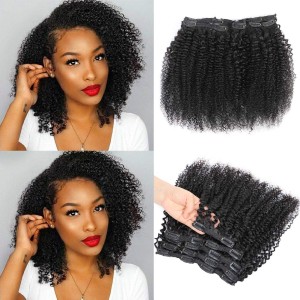 Kinky Curly Clip In Hair Extensions for Black Women Kinky Curly Clip In Hair Extensions for Black Women