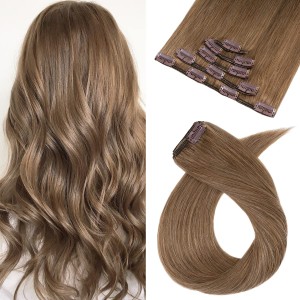 Light Brown 16 inch 60g 5pcs Clip in Remy Human Hair Extension Natural&Soft Straight Hair for Women Light Brown 16 inch 60g 5pcs Clip in Remy Human Hair Extension Natural&Soft Straight Hair for Women