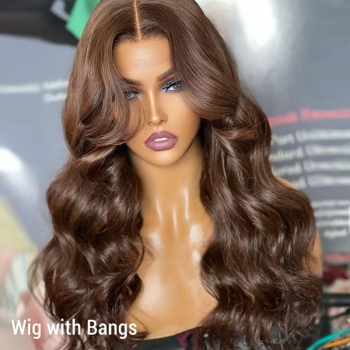 Chestnut Brown Loose Wave 5x5 Closure Lace Glueless Long Mid Part Long Wig 100% Human Hair Chestnut Brown Loose Wave 5x5 Closure Lace Glueless Long Mid Part Long Wig 100% Human Hair