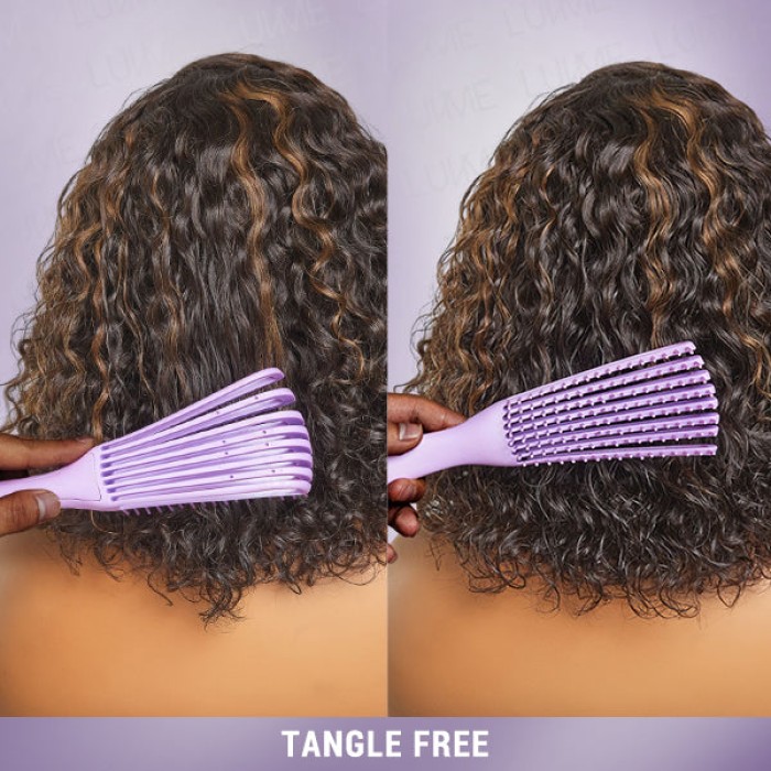 Casual Blonde Highlights Curly Minimalist HD Lace Glueless C Part Short Wig 100% Human Hair Casual Blonde Highlights Curly Minimalist HD Lace Glueless C Part Short Wig 100% Human Hair