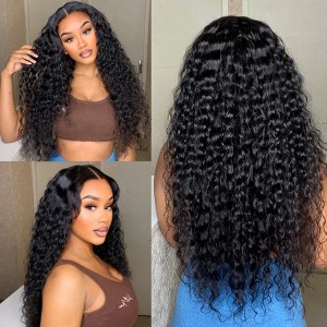 Water Wave 13x4 Frontal HD Lace Free Part Long Wig 100% Human Hair Water Wave 13x4 Frontal HD Lace Free Part Long Wig 100% Human Hair