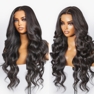 Trendy Layered Cut Loose Body Wave 5x5 Closure HD Lace Glueless Mid Part Long Wig 100% Human Hair