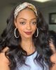 Natural Black Body Wave No Lace Glueless Long Headband Wig 100% Human Hair Natural Black Body Wave No Lace Glueless Long Headband Wig 100% Human Hair