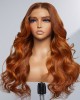 Limited Design Aila Ginger Highlight 5x5 Closure HD Lace Glueless Mid Part Long Wig 100& Human Hair Limited Design Aila Ginger Highlight 5x5 Closure HD Lace Glueless Mid Part Long Wig 100& Human Hair