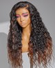 Limited Design Sweety Brown Tails Highlight Water Wave 13x4 Frontal HD Lace C Part Long Wig 100% Human Hair Limited Design Sweety Brown Tails Highlight Water Wave 13x4 Frontal HD Lace C Part Long Wig 100% Human Hair