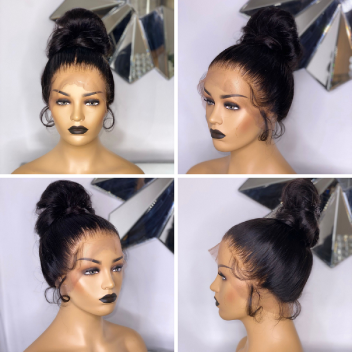 Full Lace Cap Classy Natural Black Body Wave Free Parting Long Wig 100% Human Hair Full Lace Cap Classy Natural Black Body Wave Free Parting Long Wig 100% Human Hair