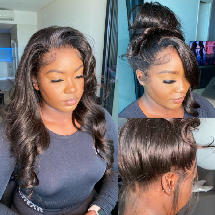 Full Lace Cap Classy Natural Black Body Wave Free Parting Long Wig 100% Human Hair Full Lace Cap Classy Natural Black Body Wave Free Parting Long Wig 100% Human Hair