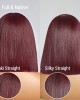 Put On And Go Reddish Purple Natural Black Layered Cut Yaki Straight Minimalist Lace Bob Wig With Bangs 100% Human Hair Put On And Go Reddish Purple Natural Black Layered Cut Yaki Straight Minimalist Lace Bob Wig With Bangs 100% Human Hair