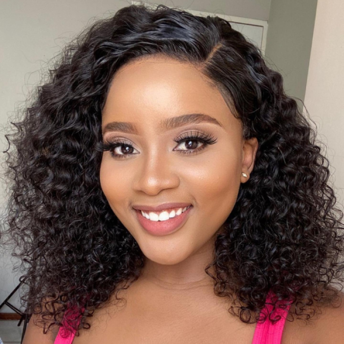 Natural Black Deep Wave Minimalist HD Lace C Part Long Wig 100% Human Hair Natural Black Deep Wave Minimalist HD Lace C Part Long Wig 100% Human Hair