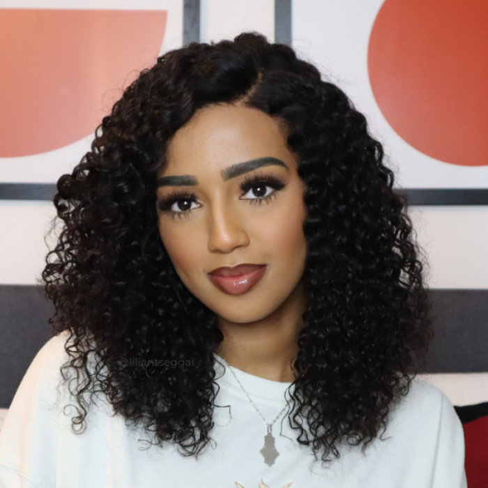 Natural Black Deep Wave Minimalist HD Lace C Part Long Wig 100% Human Hair Natural Black Deep Wave Minimalist HD Lace C Part Long Wig 100% Human Hair