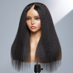 Protective V Part Glueless Long Wig 100% Human Hair (Kinky Straight  Body Wave  Jerry Curly)