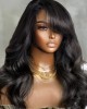 Brown Mix Black Natural Black C Part Glueless Loose Wave 5x5 Closure Wig With Bangs 100% Human Hair Brown Mix Black Natural Black C Part Glueless Loose Wave 5x5 Closure Wig With Bangs 100% Human Hair