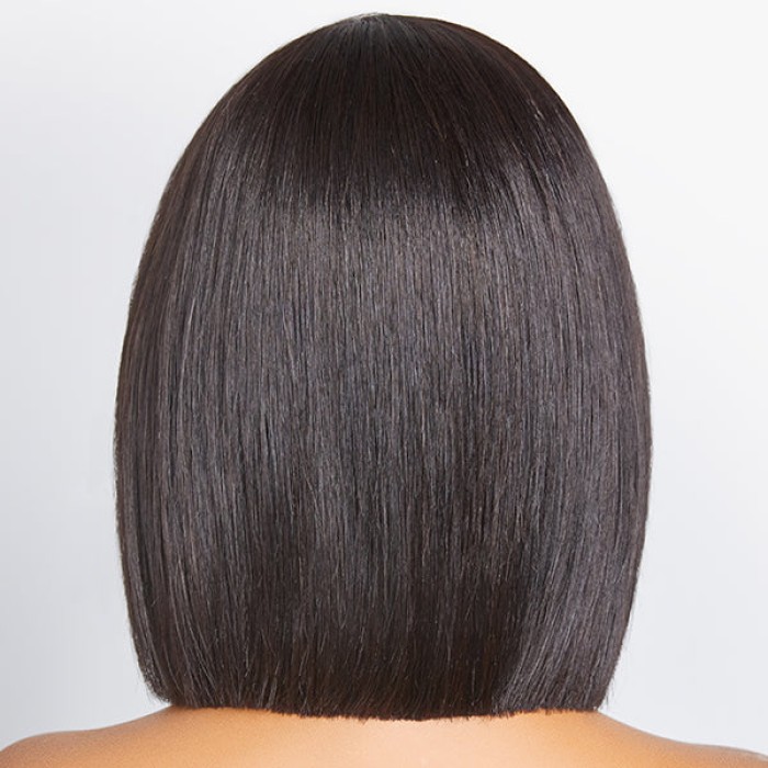 Beginner Friendly Straight Bob 5×5 Lace Glueless Left C Part Short 100% Human Hair Wig With Bangs Beginner Friendly Straight Bob 5×5 Lace Glueless Left C Part Short 100% Human Hair Wig With Bangs