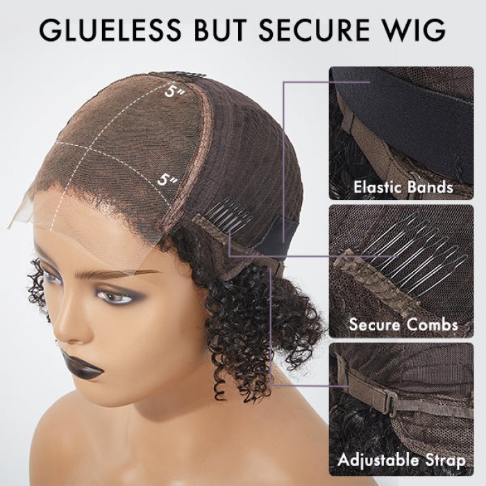 Beginner Friendly Straight Bob 5×5 Lace Glueless Left C Part Short 100% Human Hair Wig With Bangs Beginner Friendly Straight Bob 5×5 Lace Glueless Left C Part Short 100% Human Hair Wig With Bangs