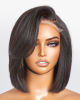 Beginner Friendly Straight Bob 5×5 Lace Glueless Left C Part Short 100% Human Hair Wig With Bangs Beginner Friendly Straight Bob 5×5 Lace Glueless Left C Part Short 100% Human Hair Wig With Bangs