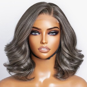 Salt & Pepper Loose Wave Beginner Friendly Glueless 4x4 Closure Lace Wig 100% Human Hair Salt & Pepper Loose Wave Beginner Friendly Glueless 4x4 Closure Lace Wig 100% Human Hair
