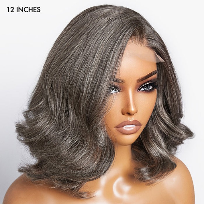 Salt & Pepper Loose Wave Beginner Friendly Glueless 4x4 Closure Lace Wig 100% Human Hair Salt & Pepper Loose Wave Beginner Friendly Glueless 4x4 Closure Lace Wig 100% Human Hair