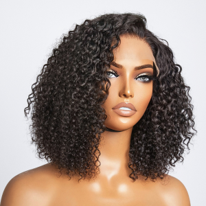Realistic Afro Curly 5x5 Closure Lace Glueless C Part Short Wig 100% Human Hair Realistic Afro Curly 5x5 Closure Lace Glueless C Part Short Wig 100% Human Hair
