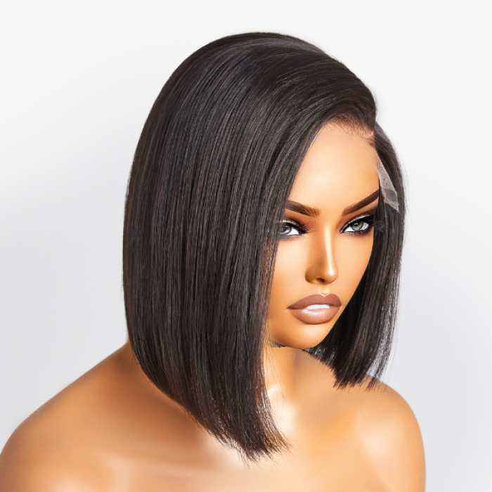 Asymmetric Bob Minimalist HD Lace Glueless C Part Short Wig 100% Human Hair Asymmetric Bob Minimalist HD Lace Glueless C Part Short Wig 100% Human Hair