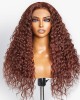 Casual Reddish Brown Curly 5x5 Closure Lace Glueless Mid Part Long Wig 100% Human Hair Casual Reddish Brown Curly 5x5 Closure Lace Glueless Mid Part Long Wig 100% Human Hair