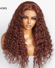 Casual Reddish Brown Curly 5x5 Closure Lace Glueless Mid Part Long Wig 100% Human Hair Casual Reddish Brown Curly 5x5 Closure Lace Glueless Mid Part Long Wig 100% Human Hair