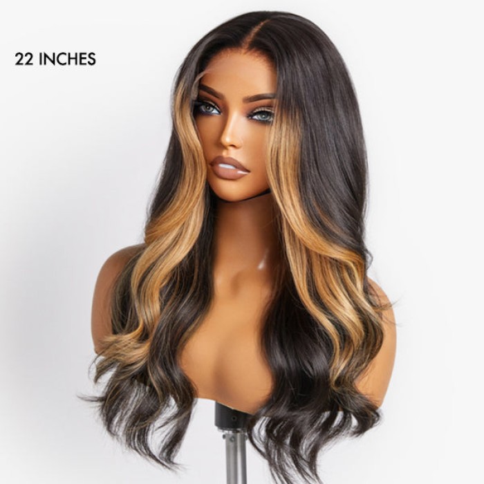 Blonde Highlight Big Loose Wave 5x5 Closure HD Lace Glueless Mid Part Wig 100% Human Hair Blonde Highlight Big Loose Wave 5x5 Closure HD Lace Glueless Mid Part Wig 100% Human Hair