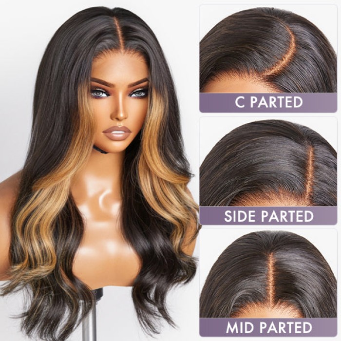 Blonde Highlight Big Loose Wave 5x5 Closure HD Lace Glueless Mid Part Wig 100% Human Hair Blonde Highlight Big Loose Wave 5x5 Closure HD Lace Glueless Mid Part Wig 100% Human Hair
