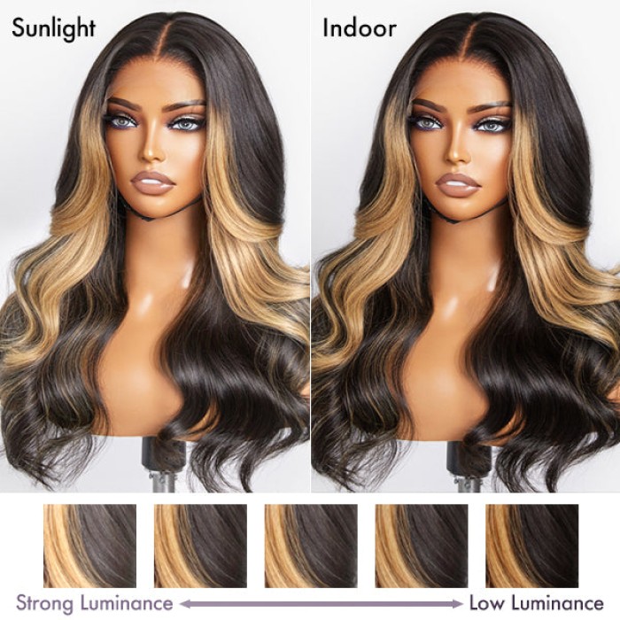 Blonde Highlight Big Loose Wave 5x5 Closure HD Lace Glueless Mid Part Wig 100% Human Hair Blonde Highlight Big Loose Wave 5x5 Closure HD Lace Glueless Mid Part Wig 100% Human Hair