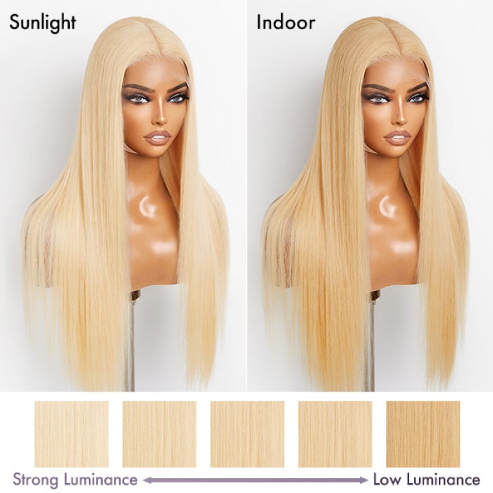 Easily Redyed 613 Silky Straight 5x5 Closure HD Lace Glueless Mid Part Long Wig 100% Human Hair Easily Redyed 613 Silky Straight 5x5 Closure HD Lace Glueless Mid Part Long Wig 100% Human Hair
