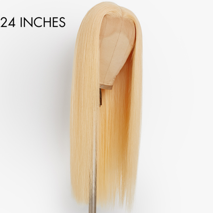 Easily Redyed 613 Silky Straight 5x5 Closure HD Lace Glueless Mid Part Long Wig 100% Human Hair Easily Redyed 613 Silky Straight 5x5 Closure HD Lace Glueless Mid Part Long Wig 100% Human Hair