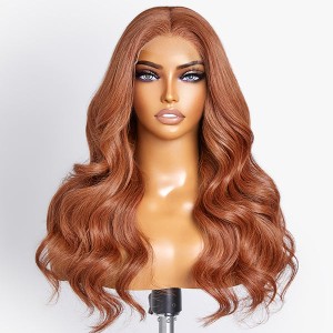 Cinnamon Brown Loose Wave Glueless 5x5 Closure Undetectable HD Lace Long Wig 100% Human Hair