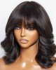 Glueless Beginner Friendly Soft Wavy Curls Bob Wig With Bangs 100% Human Hair Glueless Beginner Friendly Soft Wavy Curls Bob Wig With Bangs 100% Human Hair