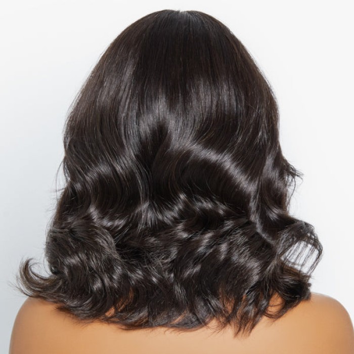 Glueless Beginner Friendly Soft Wavy Curls Bob Wig With Bangs 100% Human Hair Glueless Beginner Friendly Soft Wavy Curls Bob Wig With Bangs 100% Human Hair