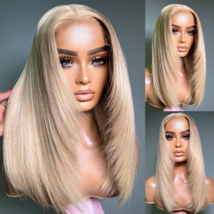 Limited Design  Blonde 613 Layered Cut Glueless 5x5 Closure Undetectable HD Lace Wig 100% Virgin Human Hair Limited Design  Blonde 613 Layered Cut Glueless 5x5 Closure Undetectable HD Lace Wig 100% Virgin Human Hair