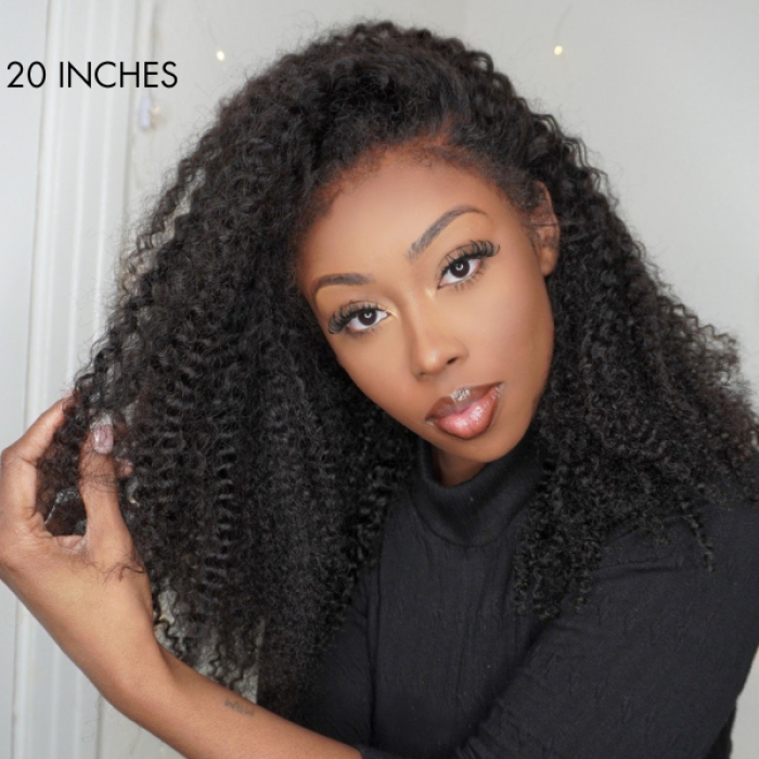4C Edges Realistic Kinky Edges Afro Curly 13x4 Frontal HD Lace Free Part Long Wig 100% Human Hair 4C Edges Realistic Kinky Edges Afro Curly 13x4 Frontal HD Lace Free Part Long Wig 100% Human Hair
