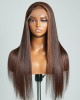 Brown With Blonde Highlight Silky Straight Glueless 5x5 Closure Lace Wig 100% Human Hair Brown With Blonde Highlight Silky Straight Glueless 5x5 Closure Lace Wig 100% Human Hair