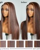 Brown With Blonde Highlight Silky Straight Glueless 5x5 Closure Lace Wig 100% Human Hair Brown With Blonde Highlight Silky Straight Glueless 5x5 Closure Lace Wig 100% Human Hair