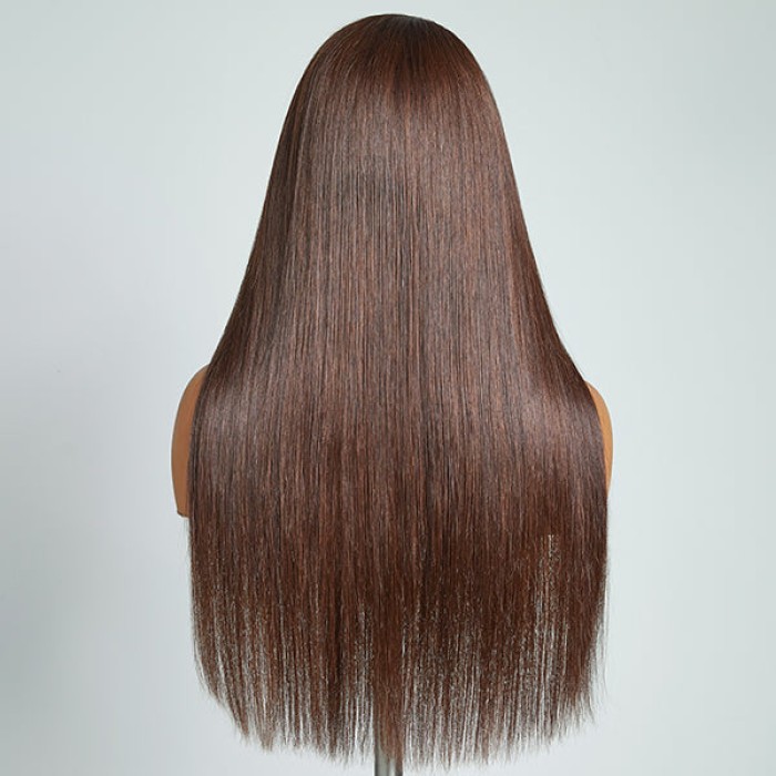 Brown With Blonde Highlight Silky Straight Glueless 5x5 Closure Lace Wig 100% Human Hair Brown With Blonde Highlight Silky Straight Glueless 5x5 Closure Lace Wig 100% Human Hair