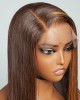 Brown With Blonde Highlight Silky Straight Glueless 5x5 Closure Lace Wig 100% Human Hair Brown With Blonde Highlight Silky Straight Glueless 5x5 Closure Lace Wig 100% Human Hair