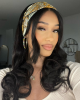 Natural Black Loose Wave Minimalist HD Lace Glueless Long Wig With Bangs 100% Human Hair Natural Black Loose Wave Minimalist HD Lace Glueless Long Wig With Bangs 100% Human Hair