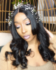 Natural Black Loose Wave Minimalist HD Lace Glueless Long Wig With Bangs 100% Human Hair Natural Black Loose Wave Minimalist HD Lace Glueless Long Wig With Bangs 100% Human Hair