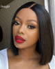Put On & Go Straight Bob Minimalist HD Lace Glueless Mid Part Short Wig 100% Human Hair Put On & Go Straight Bob Minimalist HD Lace Glueless Mid Part Short Wig 100% Human Hair