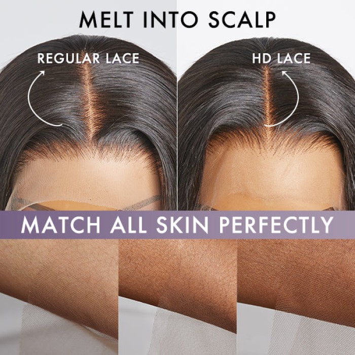 Blonde Mix Loose Wave 5x5 Closure HD Lace Glueless Side Part Short Wig 100% Human Hair Blonde Mix Loose Wave 5x5 Closure HD Lace Glueless Side Part Short Wig 100% Human Hair