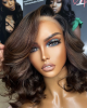 Ombre Brown Loose Wave Minimalist HD Lace Glueless C Part Short Wig 100% Human Hair Ombre Brown Loose Wave Minimalist HD Lace Glueless C Part Short Wig 100% Human Hair