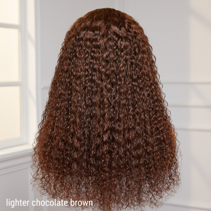 Chocolate Brown Long Curly Glueless 5x5 Closure Long Wig 100% Human Hair Chocolate Brown Long Curly Glueless 5x5 Closure Long Wig 100% Human Hair
