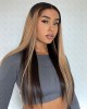 Blonde Highlights Straight Undetectable Transparent 13x4 Lace Frontal Wig Blonde Highlights Straight Undetectable Transparent 13x4 Lace Frontal Wig