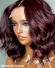 Dark Plum Loose Wave Minimalist HD Lace Glueless Mid Part Short Wig 100% Human Hair Dark Plum Loose Wave Minimalist HD Lace Glueless Mid Part Short Wig 100% Human Hair