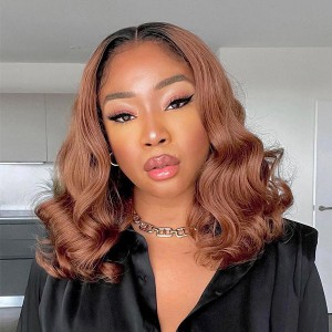 Ombre Brown Loose Wave 4x4 Closure Lace Glueless Mid Part Long Wig 100% Human Hair Ombre Brown Loose Wave 4x4 Closure Lace Glueless Mid Part Long Wig 100% Human Hair